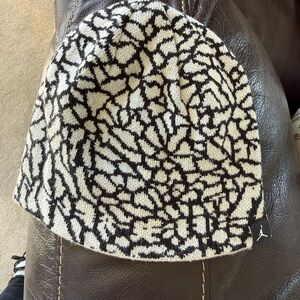 Jordan Black and Cream Patterned Beanie